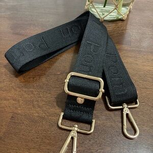 Pom Pom London Black Logo Adjustable Strap